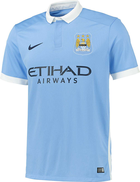 MANCHESTER CITY 2015 2016 HOME FOOTBALL SHIRT SOCCER JERSEY